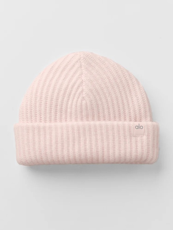 ALO Yoga Accessories - ALO Yoga Pink Ribbed Knit Beanie
